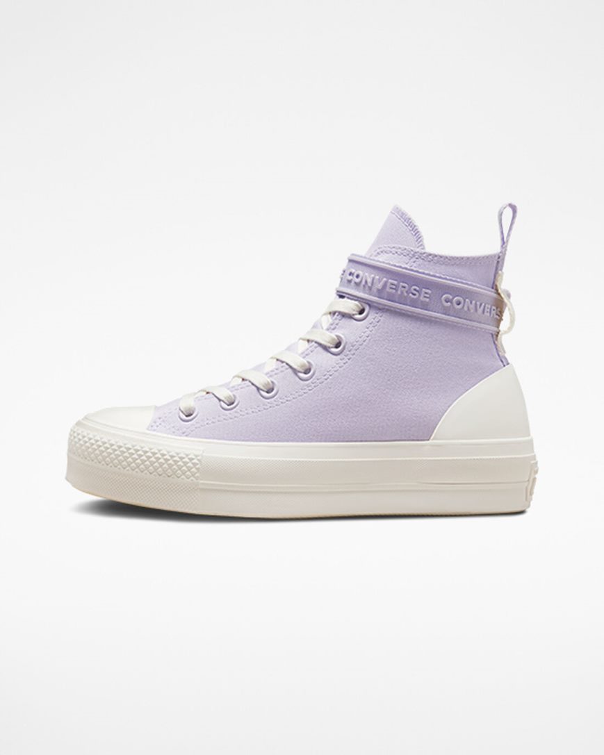 Sapatos Plataforma Converse Chuck Taylor All Star Lift Utility Alças Cano Alto Feminino Roxo Roxo | PT I098P7T